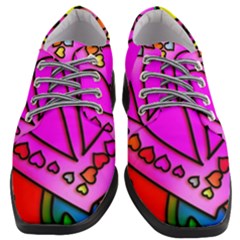 Stained Glass Love Heart Women Heeled Oxford Shoes by Vaneshart