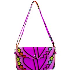 Stained Glass Love Heart Removable Strap Clutch Bag by Vaneshart