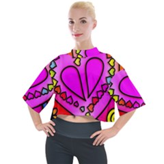 Stained Glass Love Heart Mock Neck Tee by Vaneshart