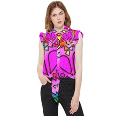 Stained Glass Love Heart Frill Detail Shirt by Vaneshart