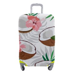 Seamless Pattern Coconut Piece Palm Leaves With Pink Hibiscus Luggage Cover (small) by Vaneshart