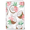 Seamless Pattern Coconut Piece Palm Leaves With Pink Hibiscus 8  x 10  Hardcover Notebook View1