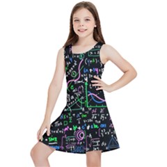 Math-linear-mathematics-education-circle-background Kids  Lightweight Sleeveless Dress by Vaneshart