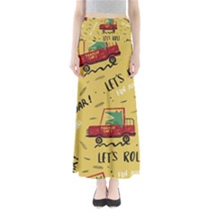 Childish-seamless-pattern-with-dino-driver Full Length Maxi Skirt by Vaneshart