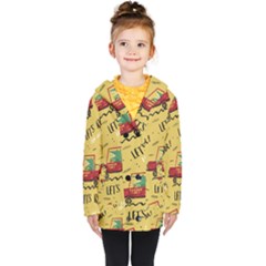 Childish-seamless-pattern-with-dino-driver Kids  Double Breasted Button Coat by Vaneshart