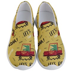 Childish-seamless-pattern-with-dino-driver Men s Lightweight Slip Ons by Vaneshart