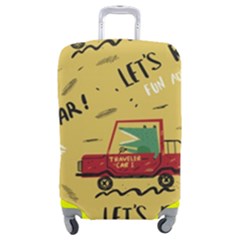 Childish-seamless-pattern-with-dino-driver Luggage Cover (medium) by Vaneshart