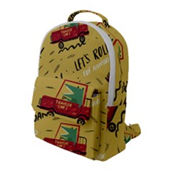 Childish-seamless-pattern-with-dino-driver Flap Pocket Backpack (large) by Vaneshart