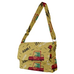 Childish-seamless-pattern-with-dino-driver Full Print Messenger Bag (m)