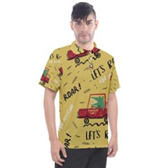 Childish-seamless-pattern-with-dino-driver Men s Polo Tee