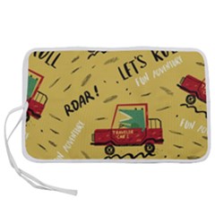 Childish-seamless-pattern-with-dino-driver Pen Storage Case (l)