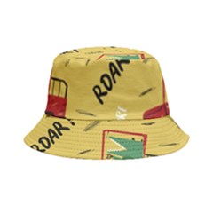 Childish-seamless-pattern-with-dino-driver Bucket Hat