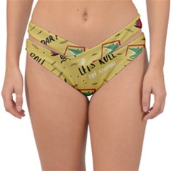 Childish-seamless-pattern-with-dino-driver Double Strap Halter Bikini Bottoms