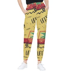 Childish-seamless-pattern-with-dino-driver Women s Tapered Pants