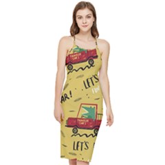 Childish-seamless-pattern-with-dino-driver Bodycon Cross Back Summer Dress