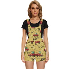 Childish-seamless-pattern-with-dino-driver Short Overalls