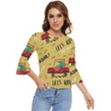 Childish-seamless-pattern-with-dino-driver Bell Sleeve Top View1