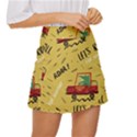 Childish-seamless-pattern-with-dino-driver Mini Front Wrap Skirt View3
