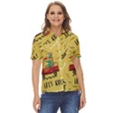 Childish-seamless-pattern-with-dino-driver Women s Short Sleeve Double Pocket Shirt View1