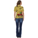 Childish-seamless-pattern-with-dino-driver Women s Short Sleeve Double Pocket Shirt View4