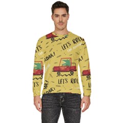 Childish-seamless-pattern-with-dino-driver Men s Fleece Sweatshirt by Vaneshart