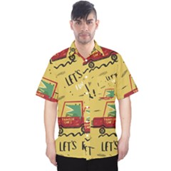 Childish-seamless-pattern-with-dino-driver Men s Hawaii Shirt