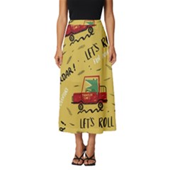 Childish-seamless-pattern-with-dino-driver Classic Midi Chiffon Skirt