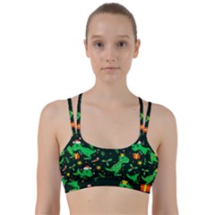 Christmas-funny-pattern Dinosaurs Line Them Up Sports Bra by Vaneshart