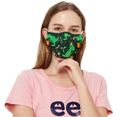 Christmas-funny-pattern Dinosaurs Fitted Cloth Face Mask (adult) by Vaneshart