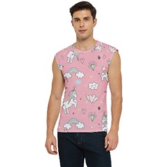 Cute-unicorn-seamless-pattern Men s Raglan Cap Sleeve Tee