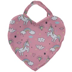 Cute-unicorn-seamless-pattern Giant Heart Shaped Tote by Vaneshart