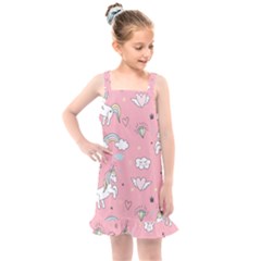 Cute-unicorn-seamless-pattern Kids  Overall Dress