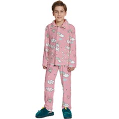 Cute-unicorn-seamless-pattern Kids  Long Sleeve Velvet Pajamas Set