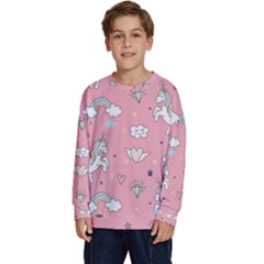 Cute-unicorn-seamless-pattern Kids  Long Sleeve Jersey