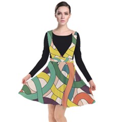 Snake Stripes Intertwined Abstract Plunge Pinafore Dress by Vaneshop