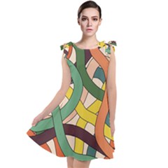 Snake Stripes Intertwined Abstract Tie Up Tunic Dress by Vaneshop