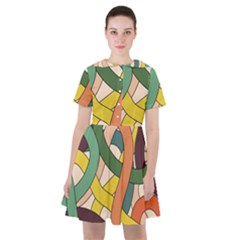 Snake Stripes Intertwined Abstract Sailor Dress by Vaneshop