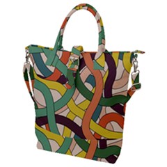 Snake Stripes Intertwined Abstract Buckle Top Tote Bag by Vaneshop