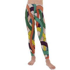 Snake Stripes Intertwined Abstract Kids  Lightweight Velour Leggings by Vaneshop
