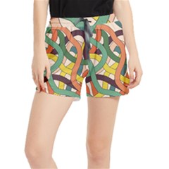 Snake Stripes Intertwined Abstract Women s Runner Shorts by Vaneshop