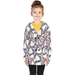 Flowers Pattern Floral Pattern Kids  Double Breasted Button Coat