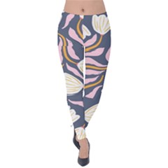 Flowers Pattern Floral Pattern Velvet Leggings