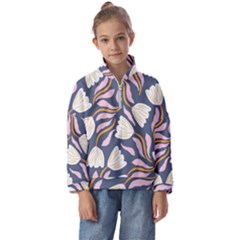 Flowers Pattern Floral Pattern Kids  Half Zip Hoodie by Vaneshop