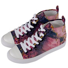 Pink Texture Resin Women s Mid-top Canvas Sneakers by Vaneshop