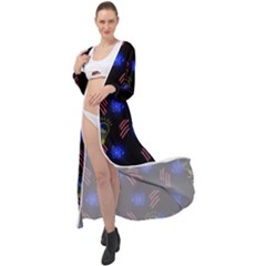 Background Pattern Graphic Maxi Chiffon Beach Wrap