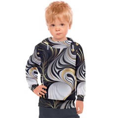 Pattern Gold Marble Kids  Hooded Pullover by Vaneshop