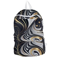 Pattern Gold Marble Foldable Lightweight Backpack by Vaneshop