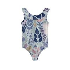 Flower Floral Pastel Kids  Frill Swimsuit by Vaneshop