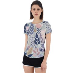 Flower Floral Pastel Back Cut Out Sport Tee by Vaneshop