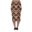 Camel Palm Tree Velvet Midi Pencil Skirt View2